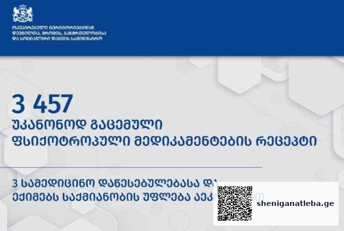 ფსიქოტროპული მედიკამენტის ათასობით რეცეპტის უკანონოდ გაცემის გამო სამ სამედიცინო დაწესებულებას და ექიმებს საქმიანობა აეკრძალათ | შენი განათლება